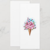 Rosa Sakura Ice Waffel Einladung (Vorne/Hinten)