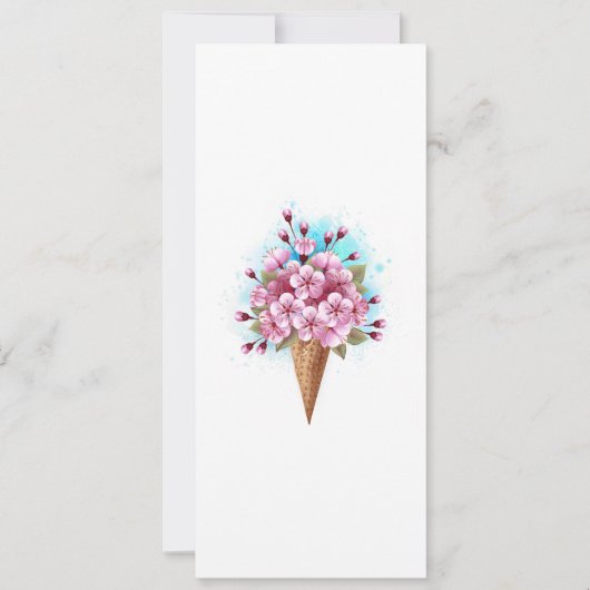 Rosa Sakura Ice Waffel Einladung (Vorderseite)