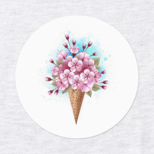 Rosa Sakura Ice Waffel Etiketten