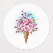 Rosa Sakura Ice Waffel Etiketten (Design 1)