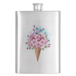 Rosa Sakura Ice Waffel Flachmann