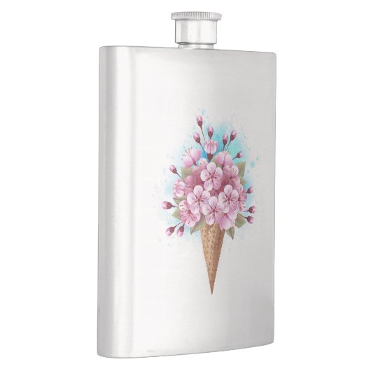 Rosa Sakura Ice Waffel Flachmann (Rechts)