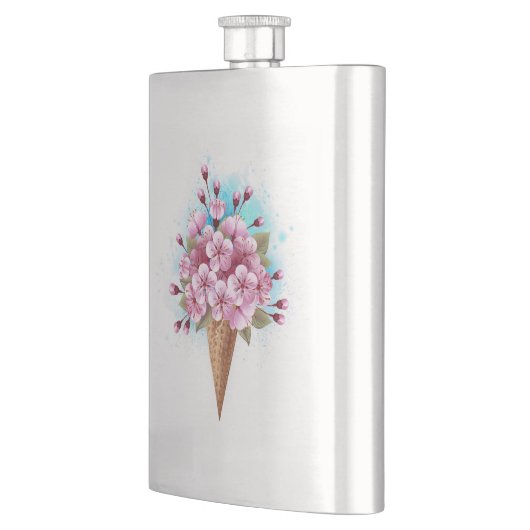 Rosa Sakura Ice Waffel Flachmann (Links)