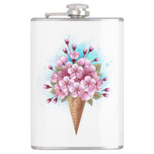 Rosa Sakura Ice Waffel Flachmann