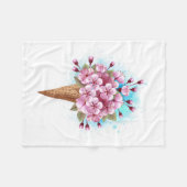 Rosa Sakura Ice Waffel Fleecedecke (Vorderseite (Horizontal))