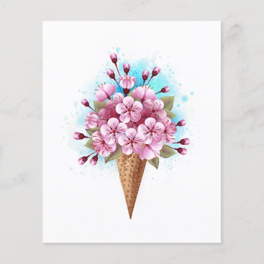 Rosa Sakura Ice Waffel Flyer (Vorne)