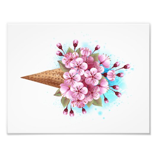 Rosa Sakura Ice Waffel Fotodruck (Vorne)