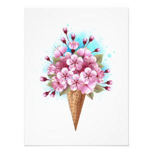 Rosa Sakura Ice Waffel Fotodruck