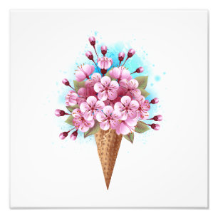 Rosa Sakura Ice Waffel Fotodruck
