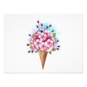 Rosa Sakura Ice Waffel Fotodruck
