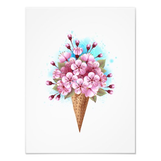 Rosa Sakura Ice Waffel Fotodruck (Vorne)
