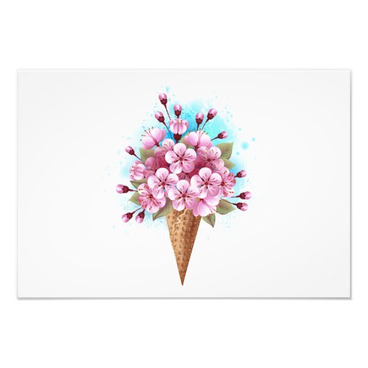 Rosa Sakura Ice Waffel Fotodruck (Vorne)