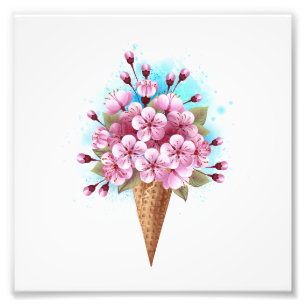Rosa Sakura Ice Waffel Fotodruck