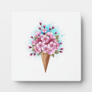 Rosa Sakura Ice Waffel Fotoplatte