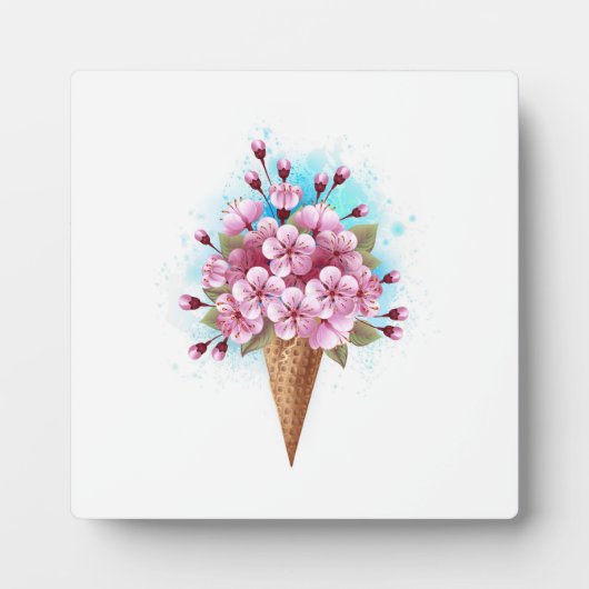 Rosa Sakura Ice Waffel Fotoplatte (Vorderseite)
