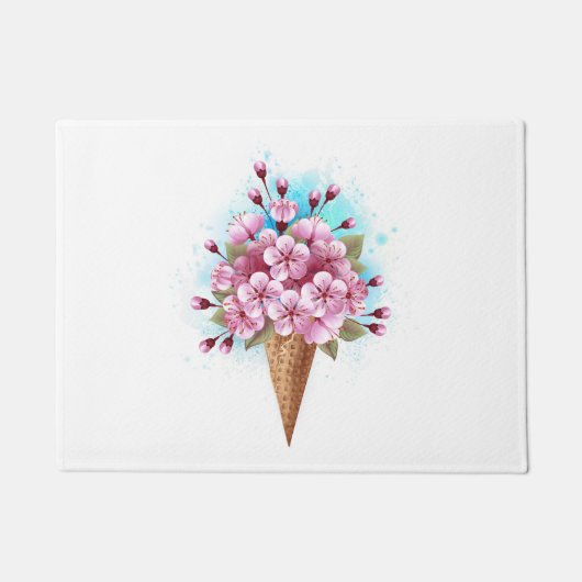 Rosa Sakura Ice Waffel Fußmatte (Vorderseite)