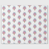Rosa Sakura Ice Waffel Geschenkpapier (Flach)