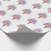 Rosa Sakura Ice Waffel Geschenkpapier (Ecke)