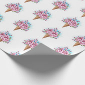 Rosa Sakura Ice Waffel Geschenkpapier (Ecke)