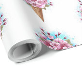 Rosa Sakura Ice Waffel Geschenkpapier (Rolleneckpunkt)