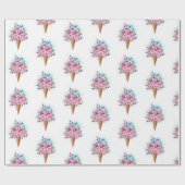 Rosa Sakura Ice Waffel Geschenkpapier (Flach)
