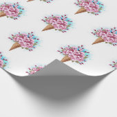 Rosa Sakura Ice Waffel Geschenkpapier (Ecke)