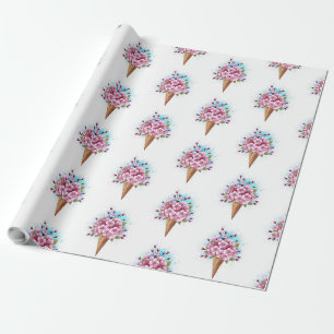 Rosa Sakura Ice Waffel Geschenkpapier
