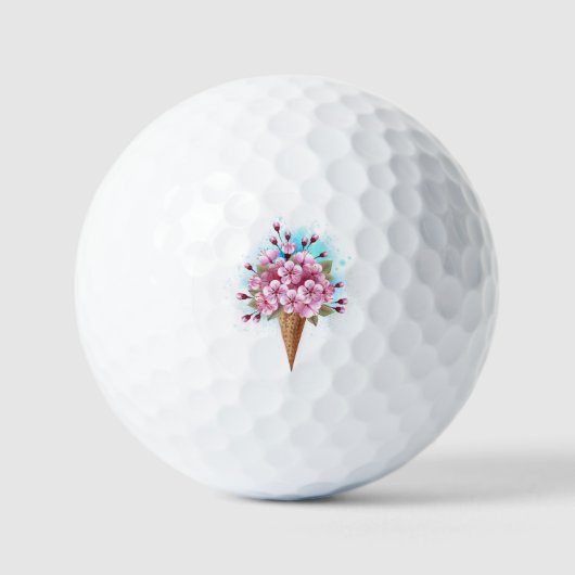 Rosa Sakura Ice Waffel Golfball (Vorderseite)
