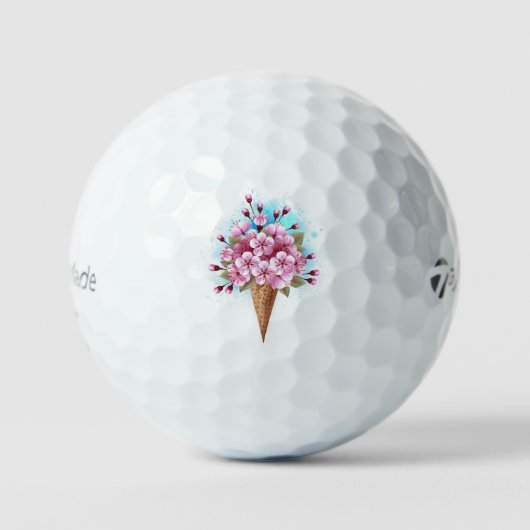 Rosa Sakura Ice Waffel Golfball (Vorderseite)