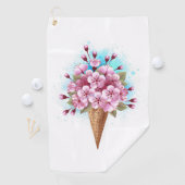 Rosa Sakura Ice Waffel Golfhandtuch (Insitu)