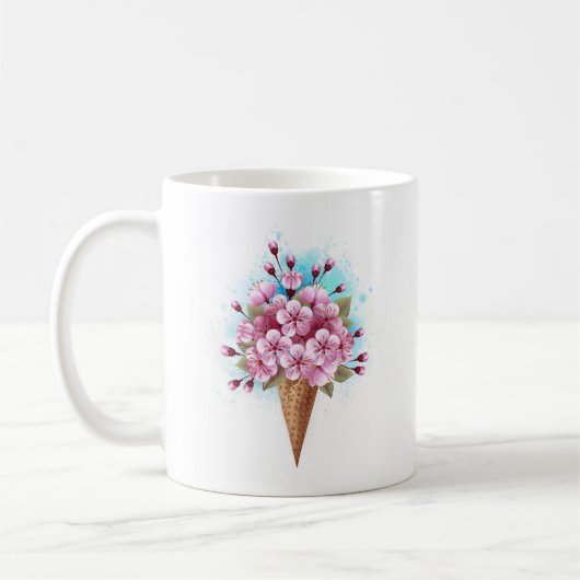 Rosa Sakura Ice Waffel Kaffeetasse (Links)
