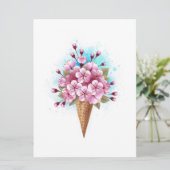 Rosa Sakura Ice Waffel Karte (Stehend Vorderseite)