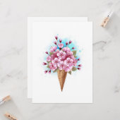 Rosa Sakura Ice Waffel Karte (Vorderseite/Rückseite Beispiel)