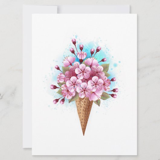 Rosa Sakura Ice Waffel Karte (Vorderseite)
