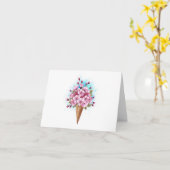 Rosa Sakura Ice Waffel Karte (Gelbe Blume)