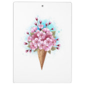 Rosa Sakura Ice Waffel Klemmbrett (Rückseite)