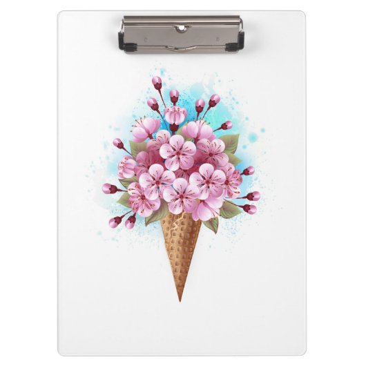 Rosa Sakura Ice Waffel Klemmbrett (Vorderseite)