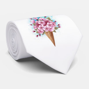 Rosa Sakura Ice Waffel Krawatte
