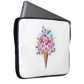 Rosa Sakura Ice Waffel Laptopschutzhülle (Vorne Rechts)