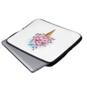 Rosa Sakura Ice Waffel Laptopschutzhülle (Vorne Knopf)