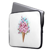Rosa Sakura Ice Waffel Laptopschutzhülle (Vorderseite Links)