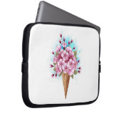 Rosa Sakura Ice Waffel Laptopschutzhülle (Vorne Rechts)