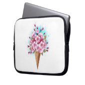 Rosa Sakura Ice Waffel Laptopschutzhülle (Vorderseite Links)