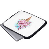 Rosa Sakura Ice Waffel Laptopschutzhülle (Vorne Knopf)