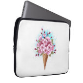 Rosa Sakura Ice Waffel Laptopschutzhülle (Vorne Rechts)