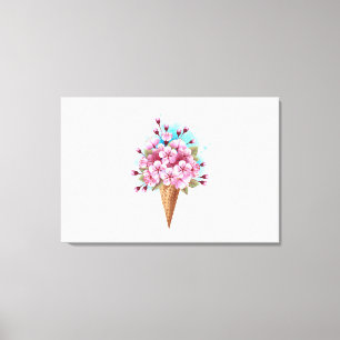 Rosa Sakura Ice Waffel Leinwanddruck