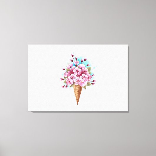 Rosa Sakura Ice Waffel Leinwanddruck (Vorderseite)
