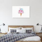 Rosa Sakura Ice Waffel Leinwanddruck (Insitu (Schlafzimmer))