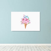 Rosa Sakura Ice Waffel Leinwanddruck (Insitu (Holzboden))