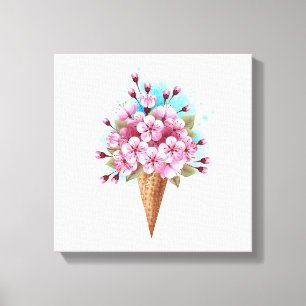 Rosa Sakura Ice Waffel Leinwanddruck